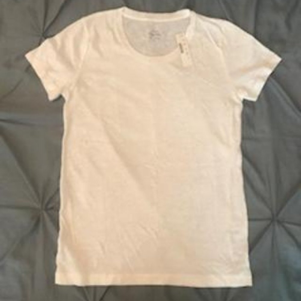 NWT J. Crew Heather White Short Sleeve Tee